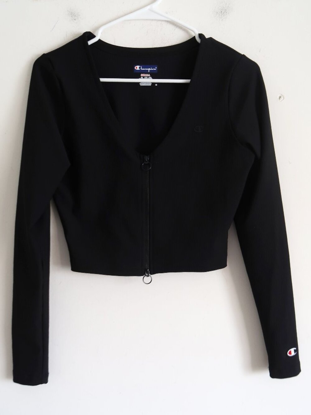 Champion Black Long Sleeve Zip-Up - Size Small